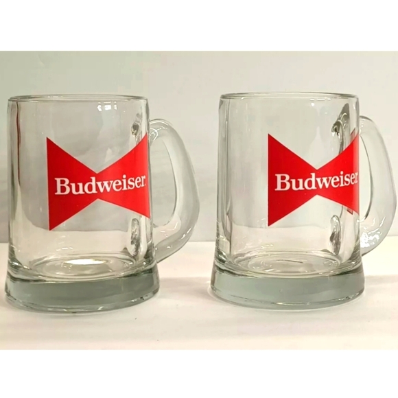 Vintage Budweiser Glass Beer Steins - Picture 1 of 7